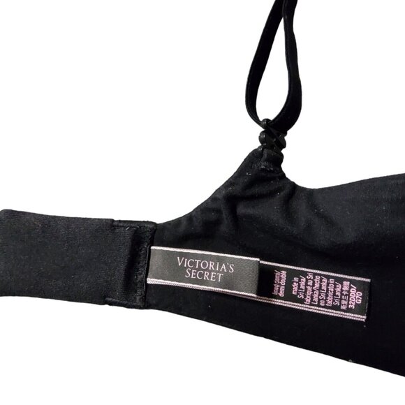 Victoria's Secret Underwire Demi Bra Size 32DDD Black Body By Victoria Padded - Picture 5 of 16